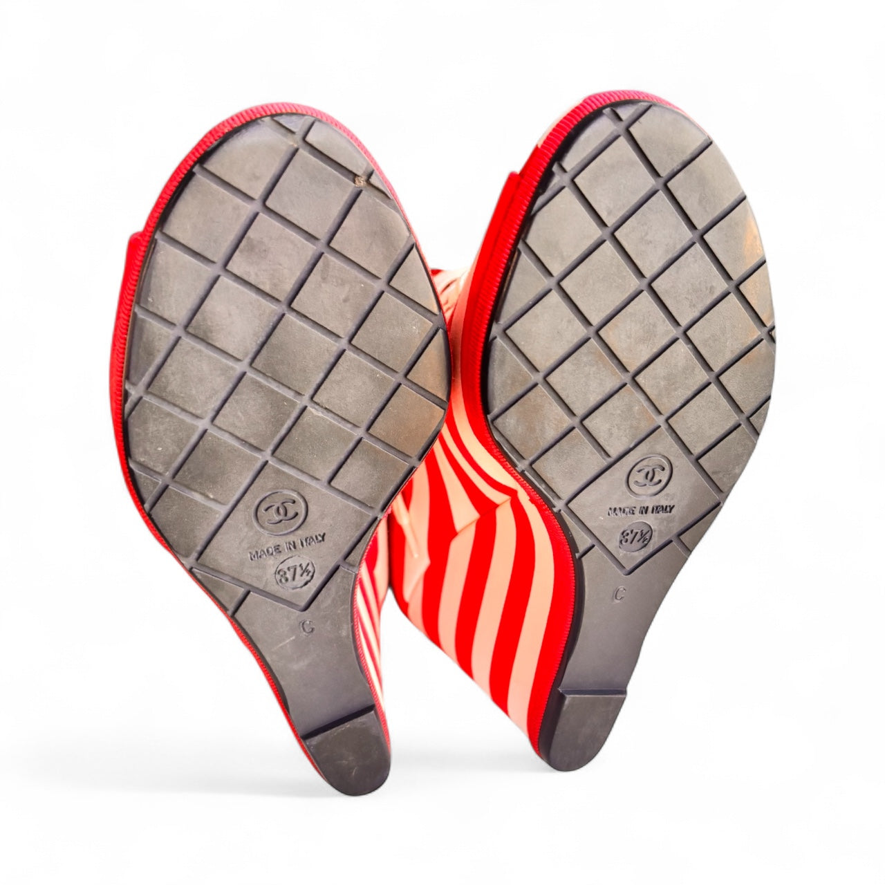 Chanel Cruise Merchant of Venice Wedge Boots Red 37.5