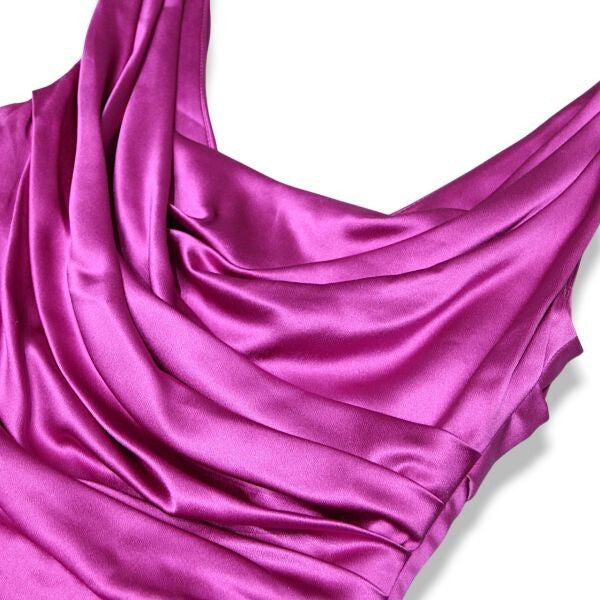 2000s Dolce & Gabbana Purple Ruched Silk Dress