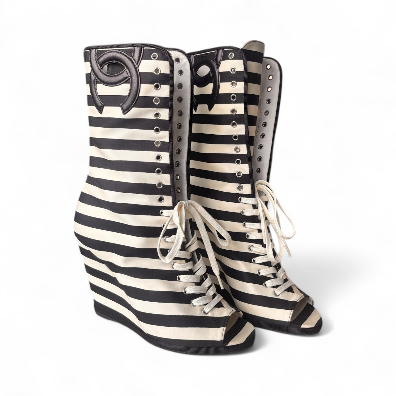 Chanel Cruise Merchant of Venice Wedge Boots 40