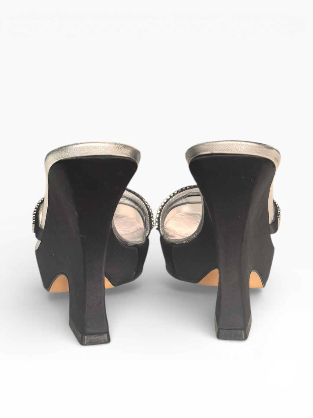 Christian Dior Black Swarovski Wedge Mule 38.5