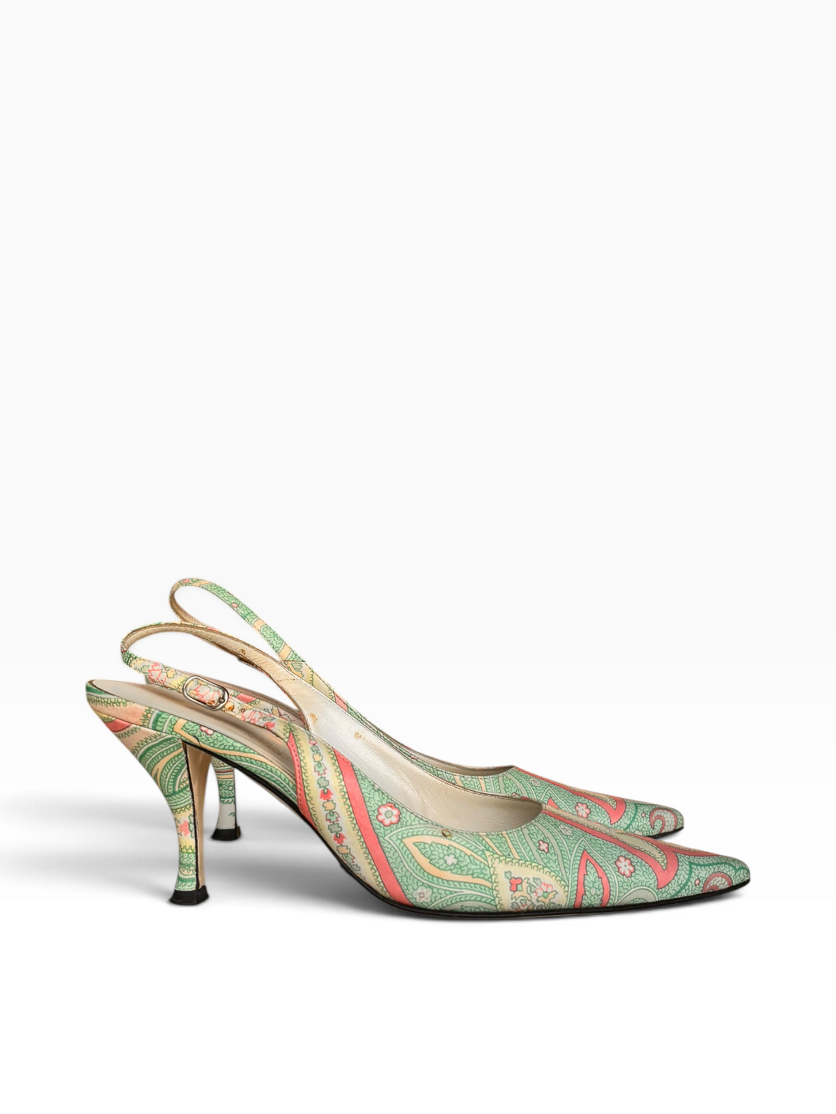 Dolce & Gabbana Paisley Slingback Heels