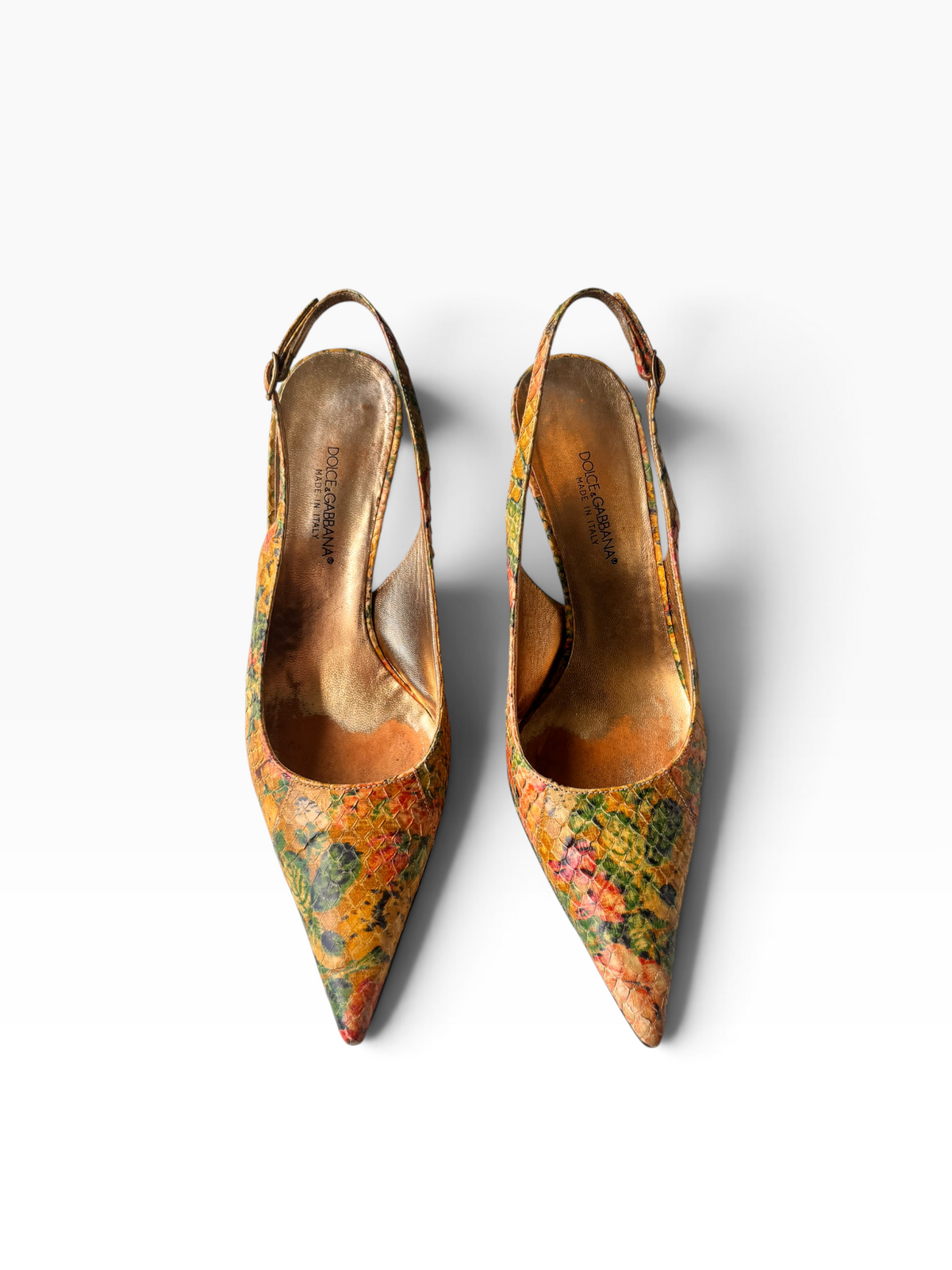 Dolce & Gabbana Floral Snakeskin Heels