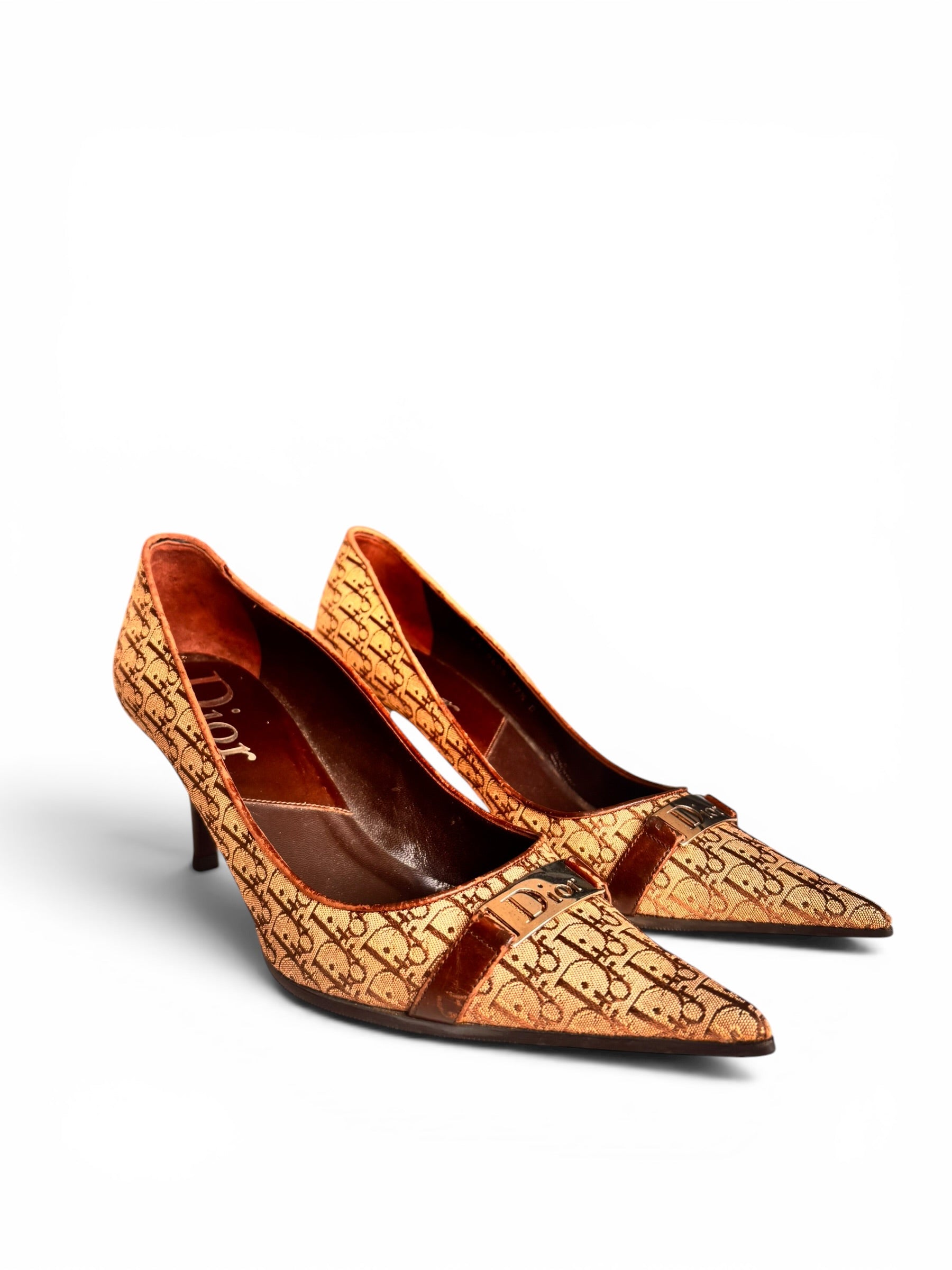 Dior Galliano Brown Monogram Mules
