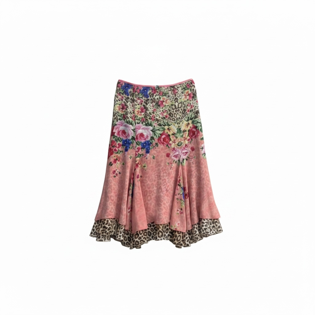 Blumarine S/S 2005 Floral Leopard Skirt
