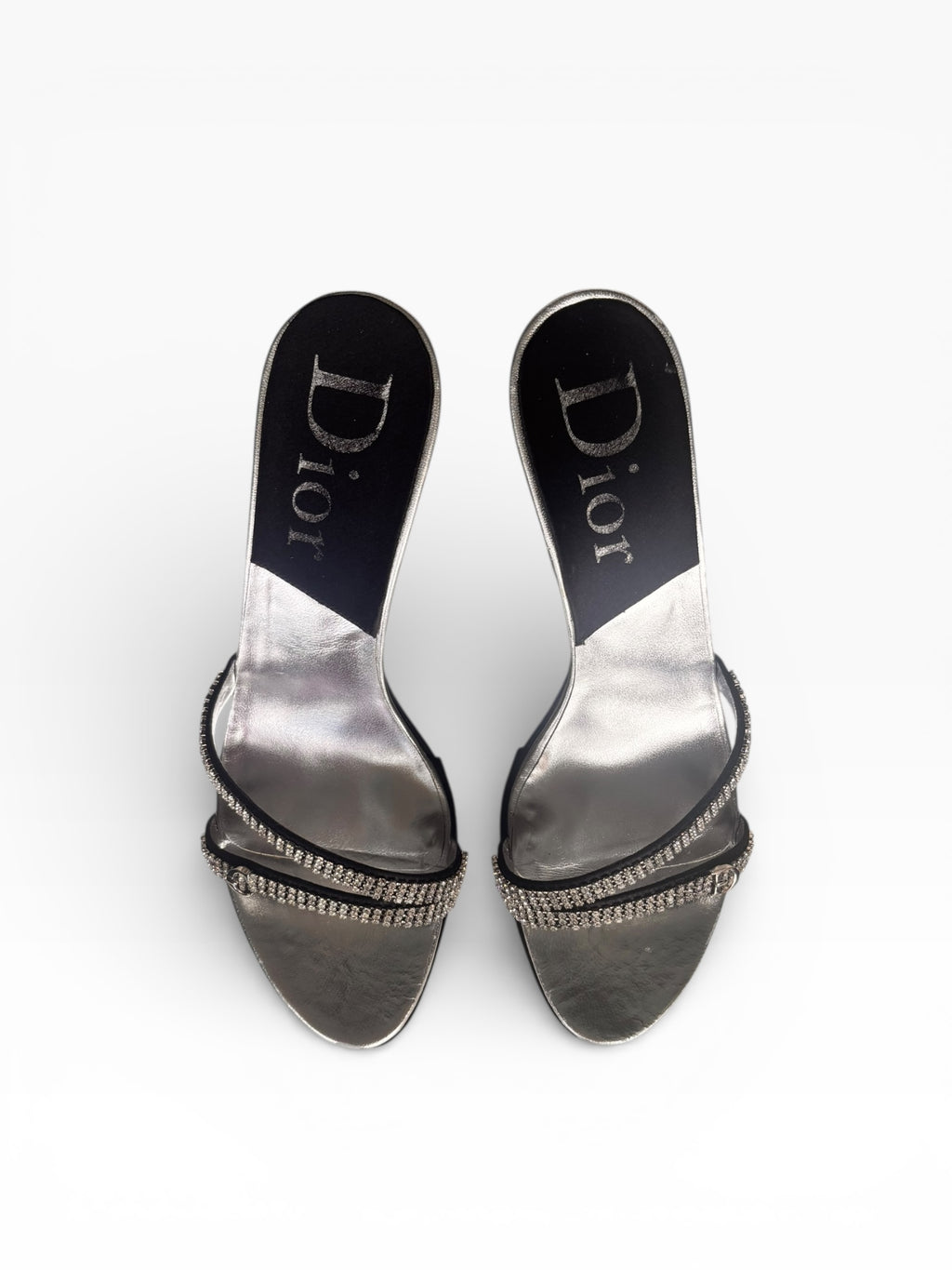 Christian Dior Black Swarovski Wedge Mule 38.5