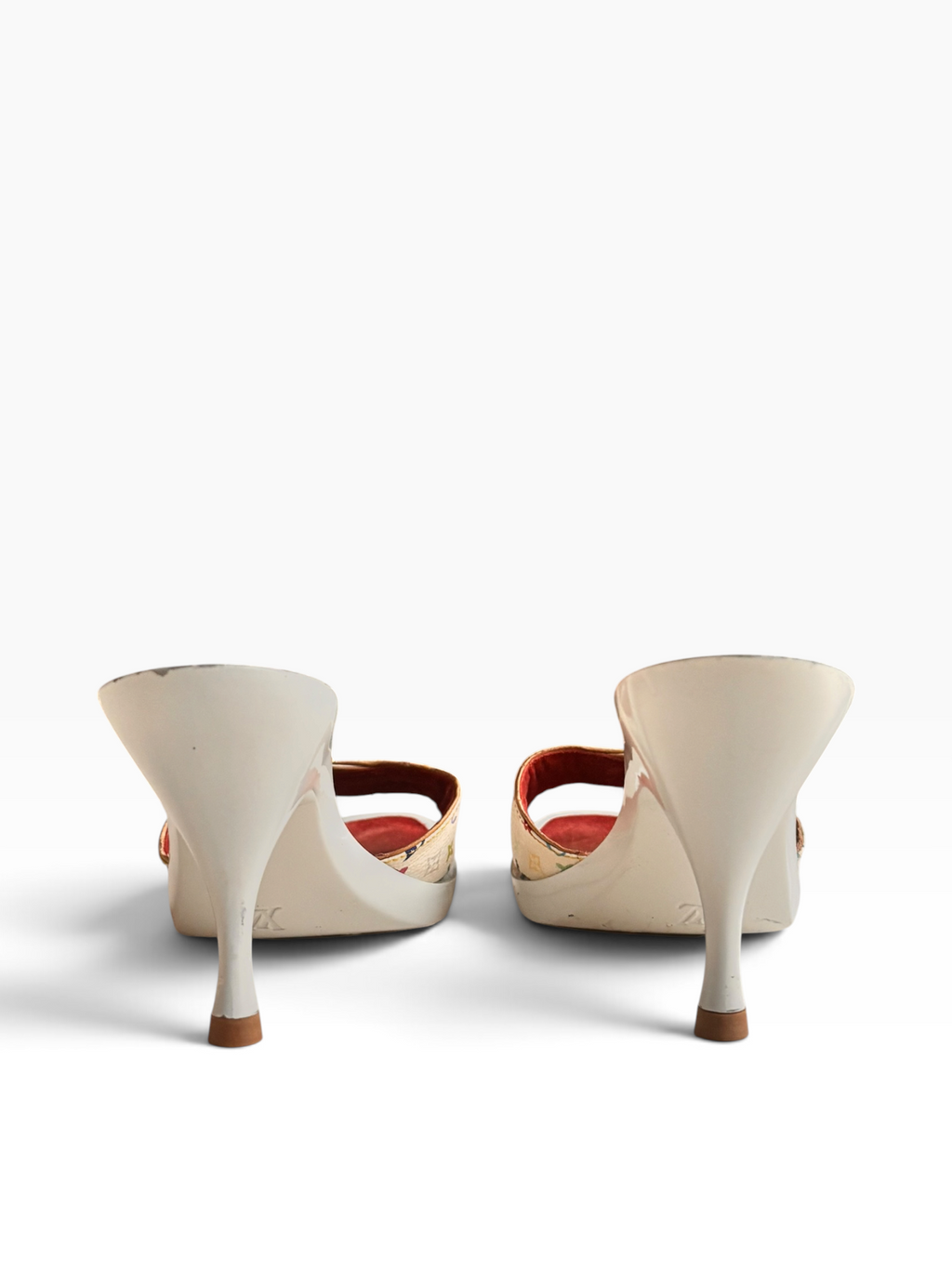 Louis Vuitton White Murakami Mules