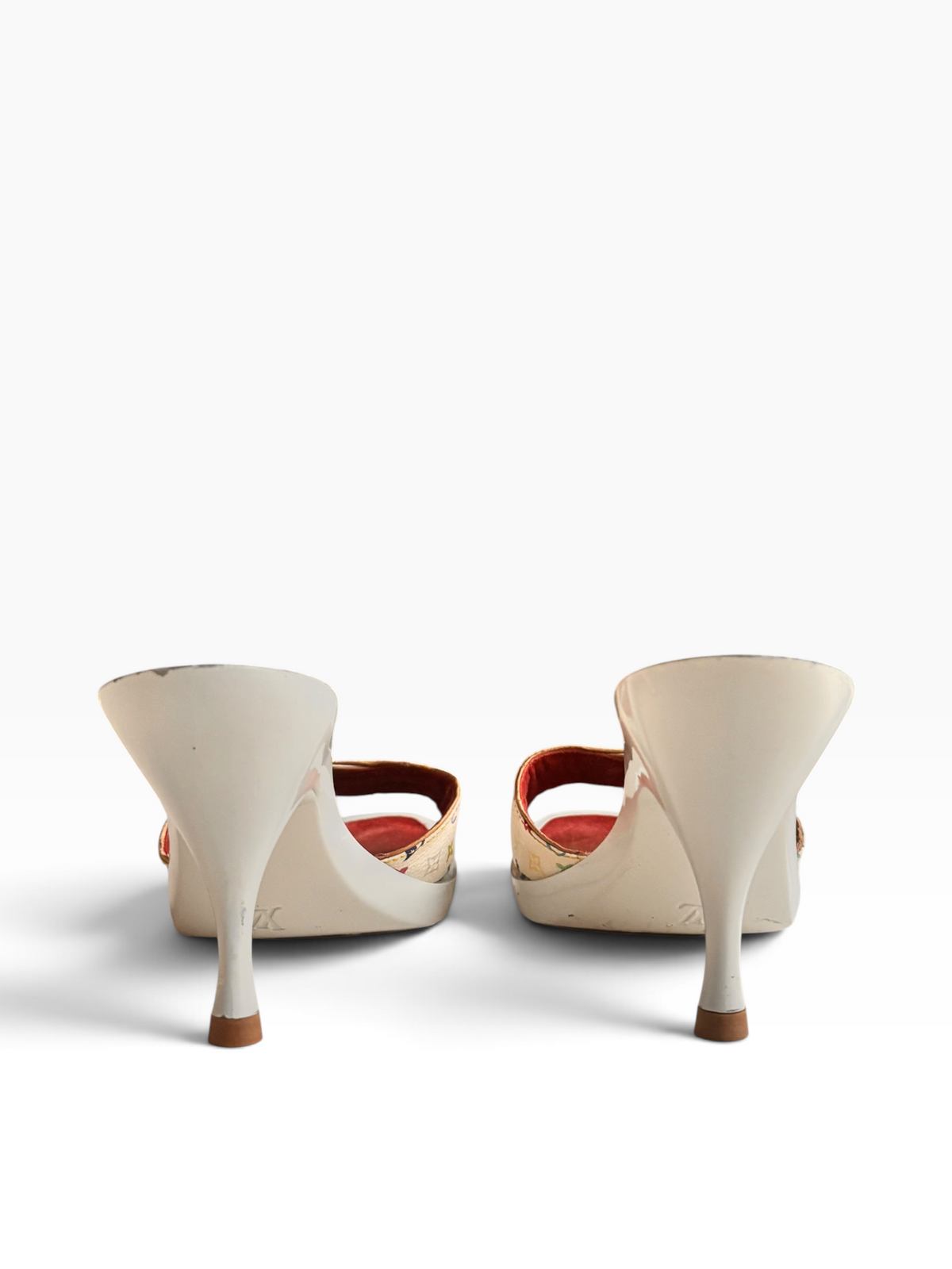 Louis Vuitton White Murakami Mules