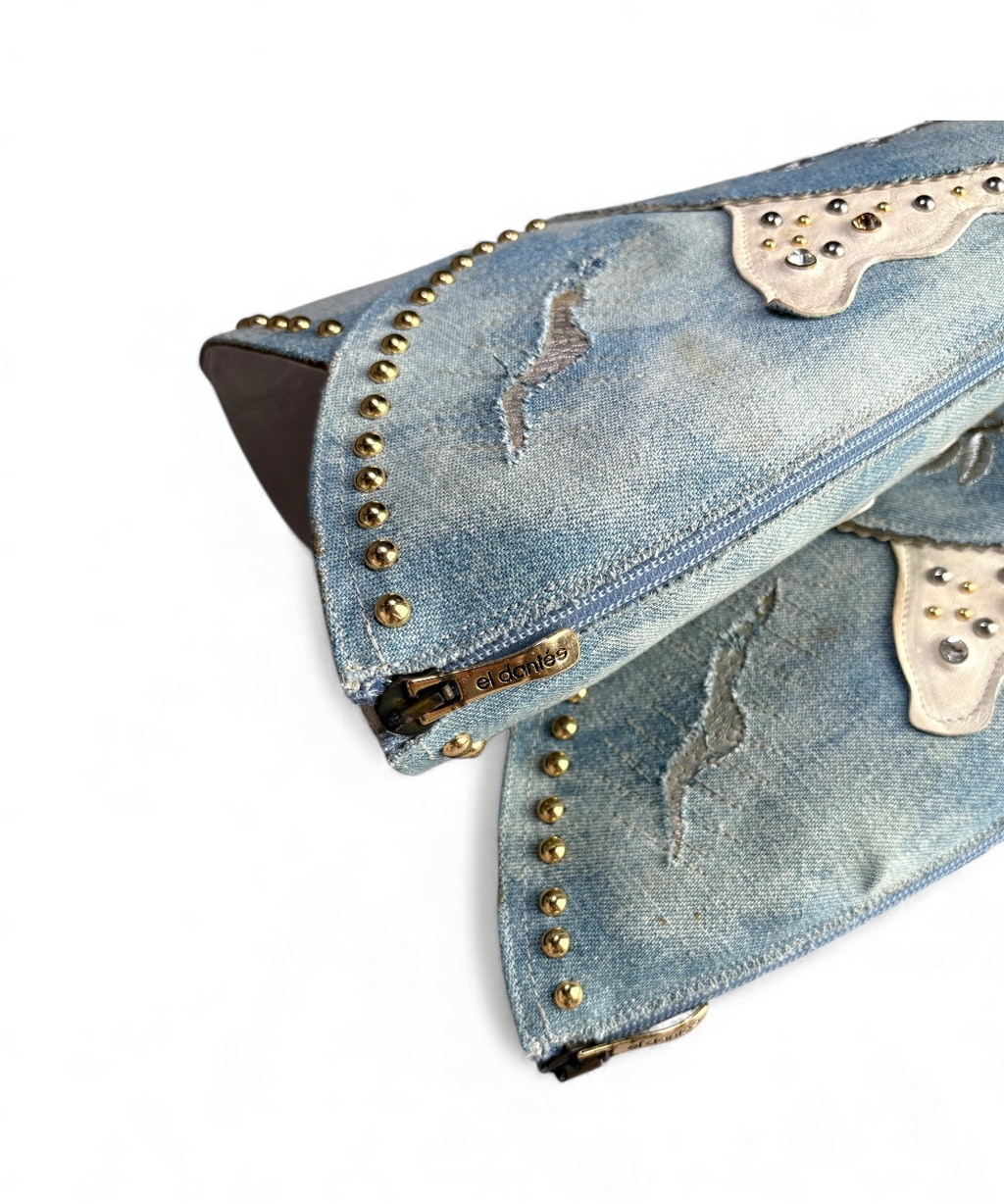 El Dantes Denim Distressed Boots 39