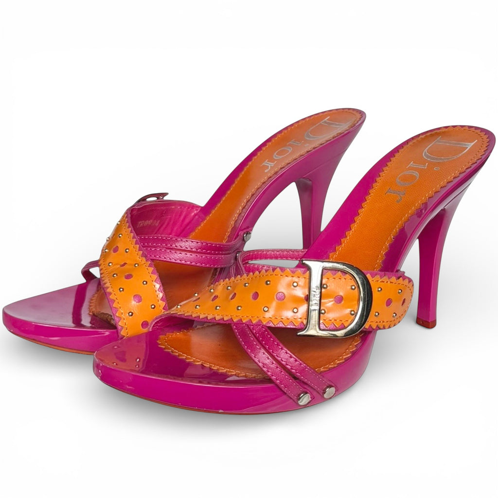Dior Galliano Pink and Orange Heels EU 36