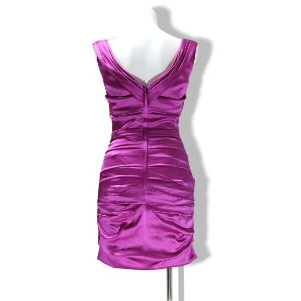 2000s Dolce & Gabbana Purple Ruched Silk Dress