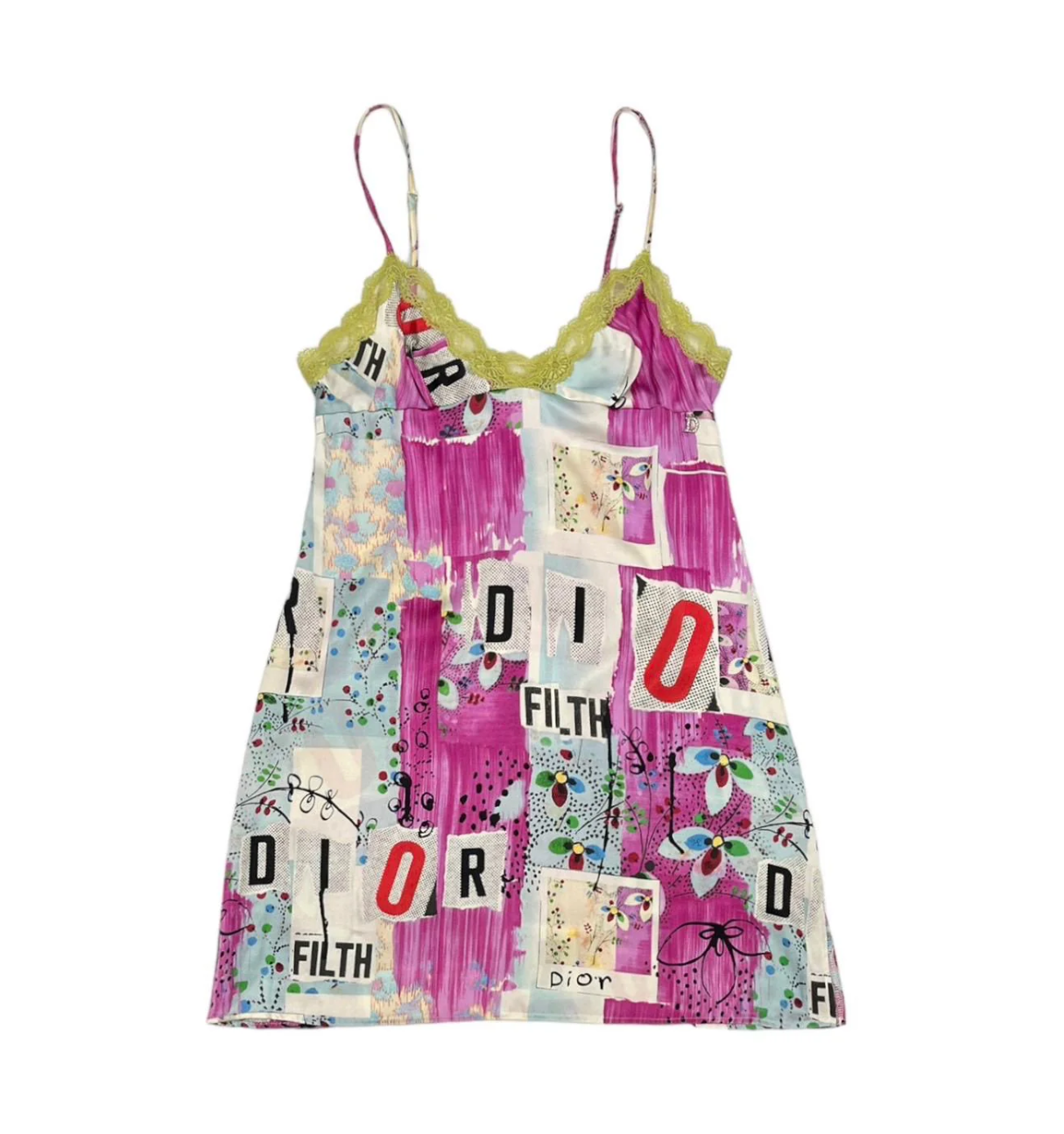 Christian Dior by John Galliano 2003 “Filth” Print Slip Dress