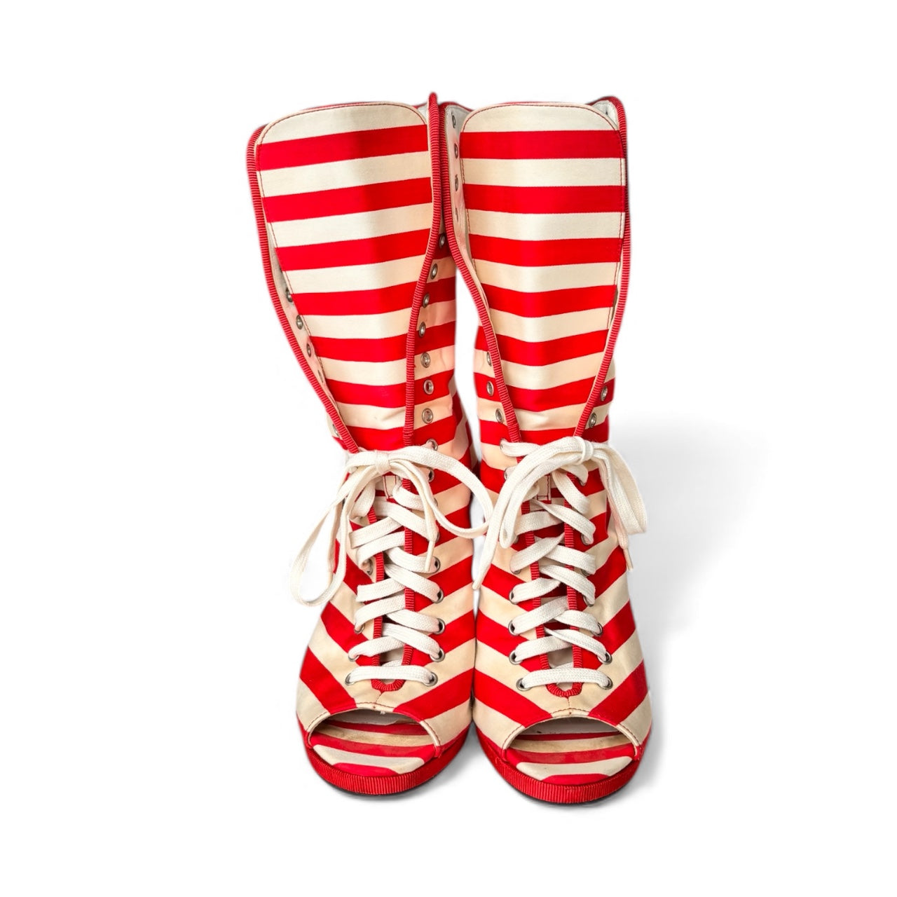 Chanel Merchant of Venice Cruise Wedge Boots Red 37.5