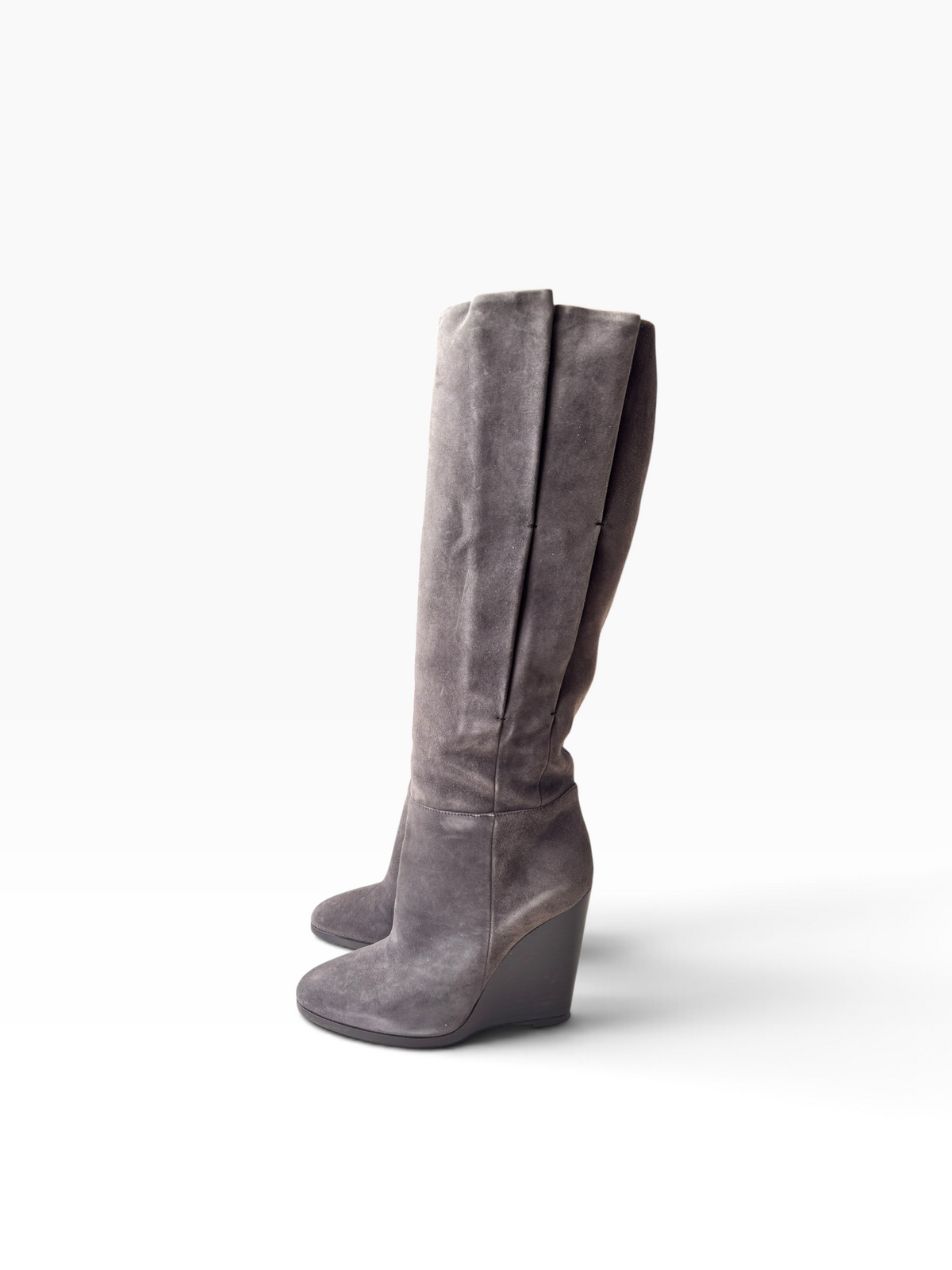 Dolce & Gabbana Grey Suede Wedge Boots