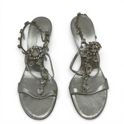 Giuseppe Zanotti Silver Metallic Jewelled Mules EU 36.5