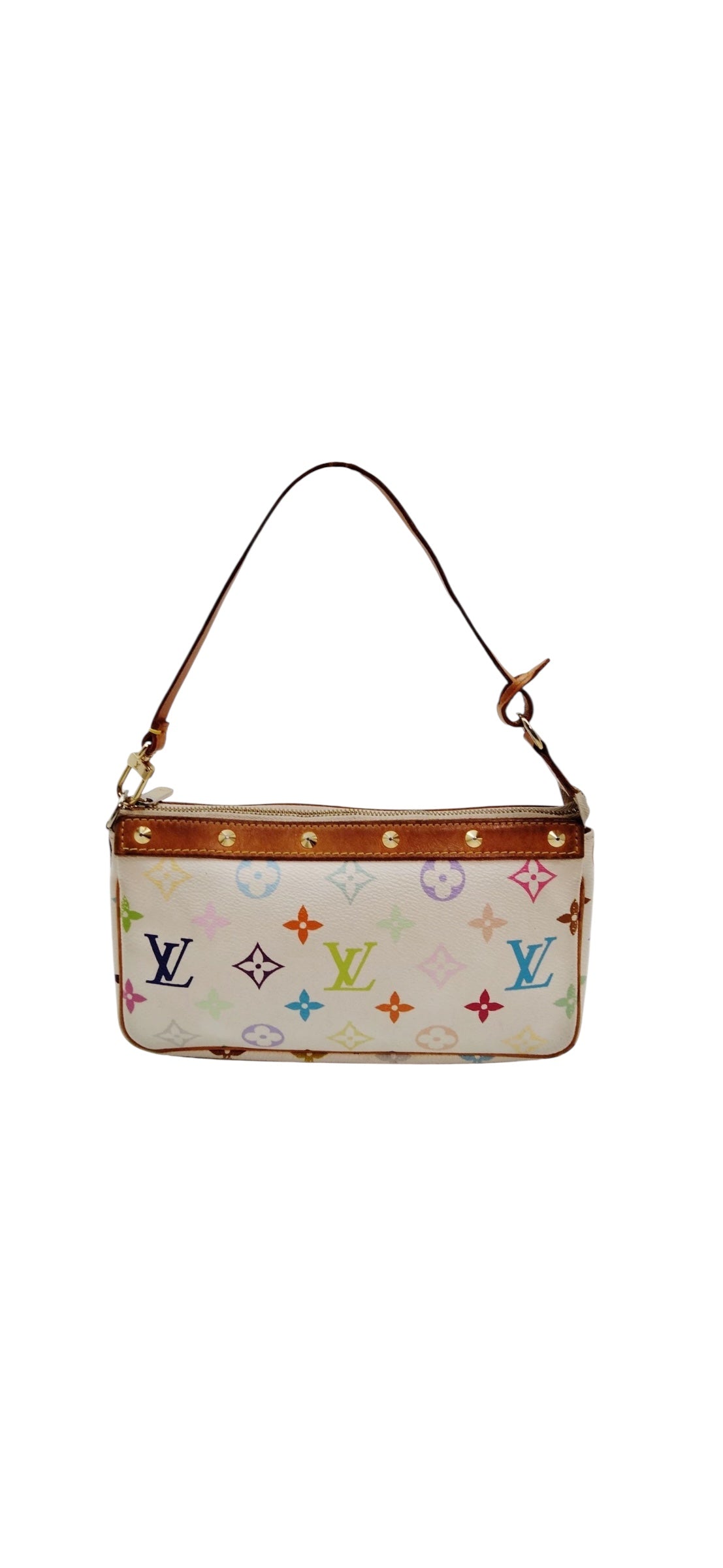 Louis Vuitton White Takashi Murakami MultiColour Pochette