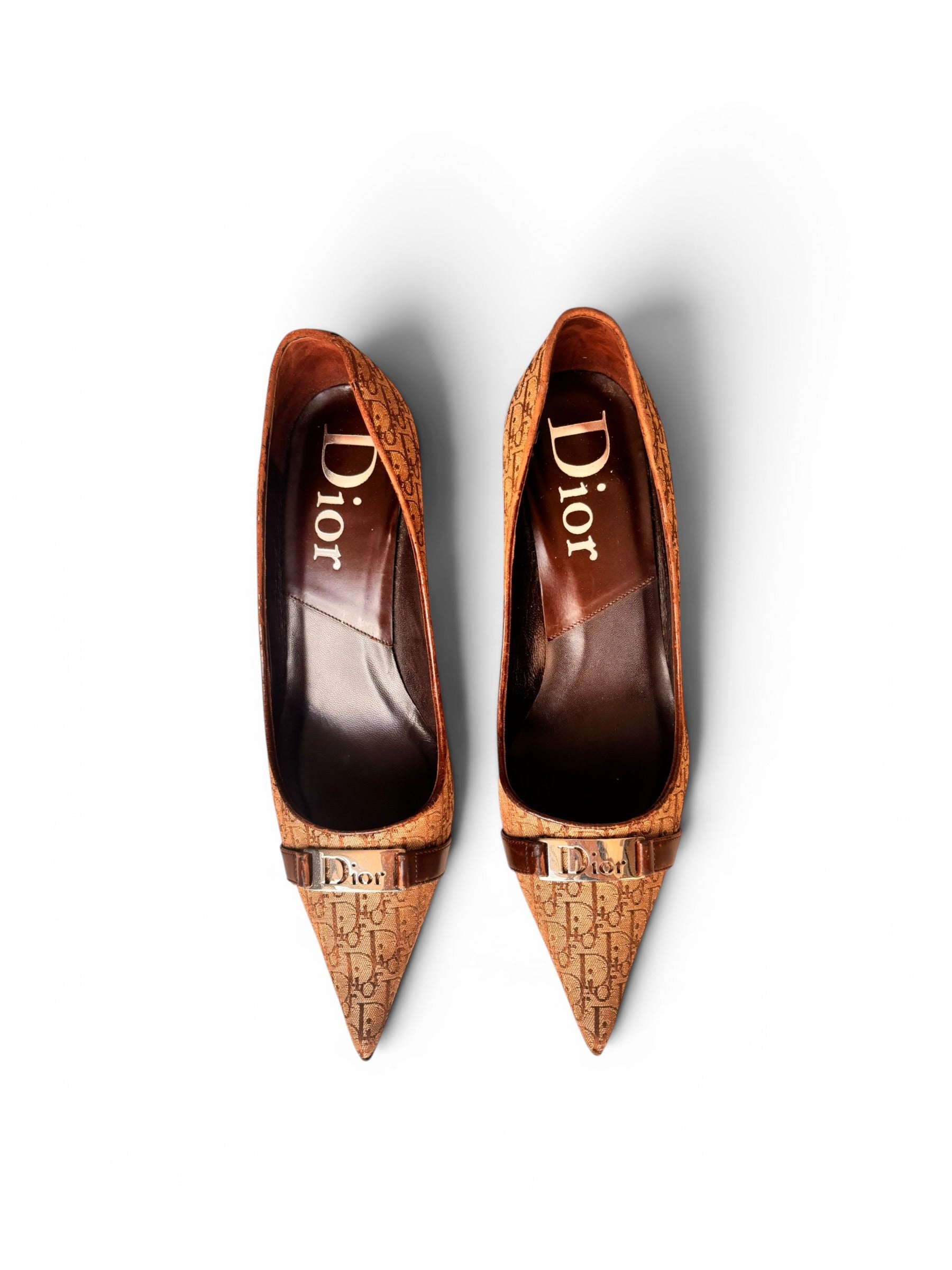 Dior Galliano Brown Monogram Mules