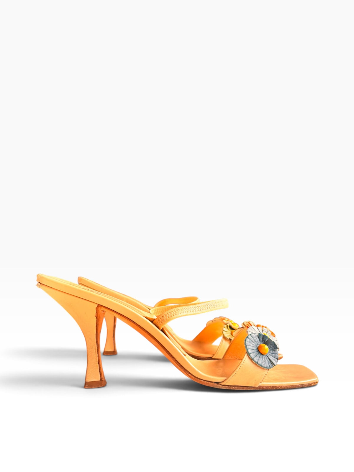 1990s Fendi Flower Motif Mules