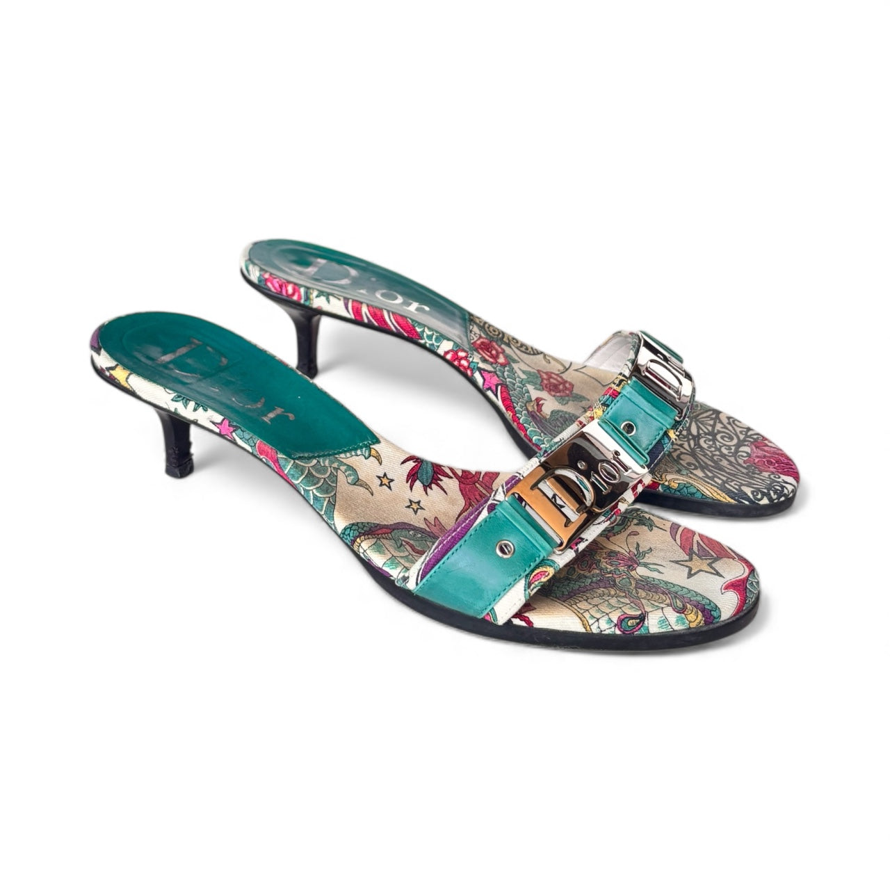 Christian Dior by John Galliano Tattoo S/S 2004 Mules 38.5