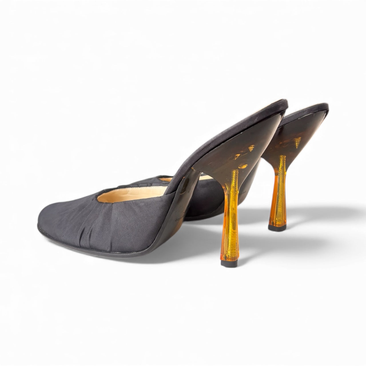 Prada S/S 1998 Yellow Plexiglass Cloth Heel 39