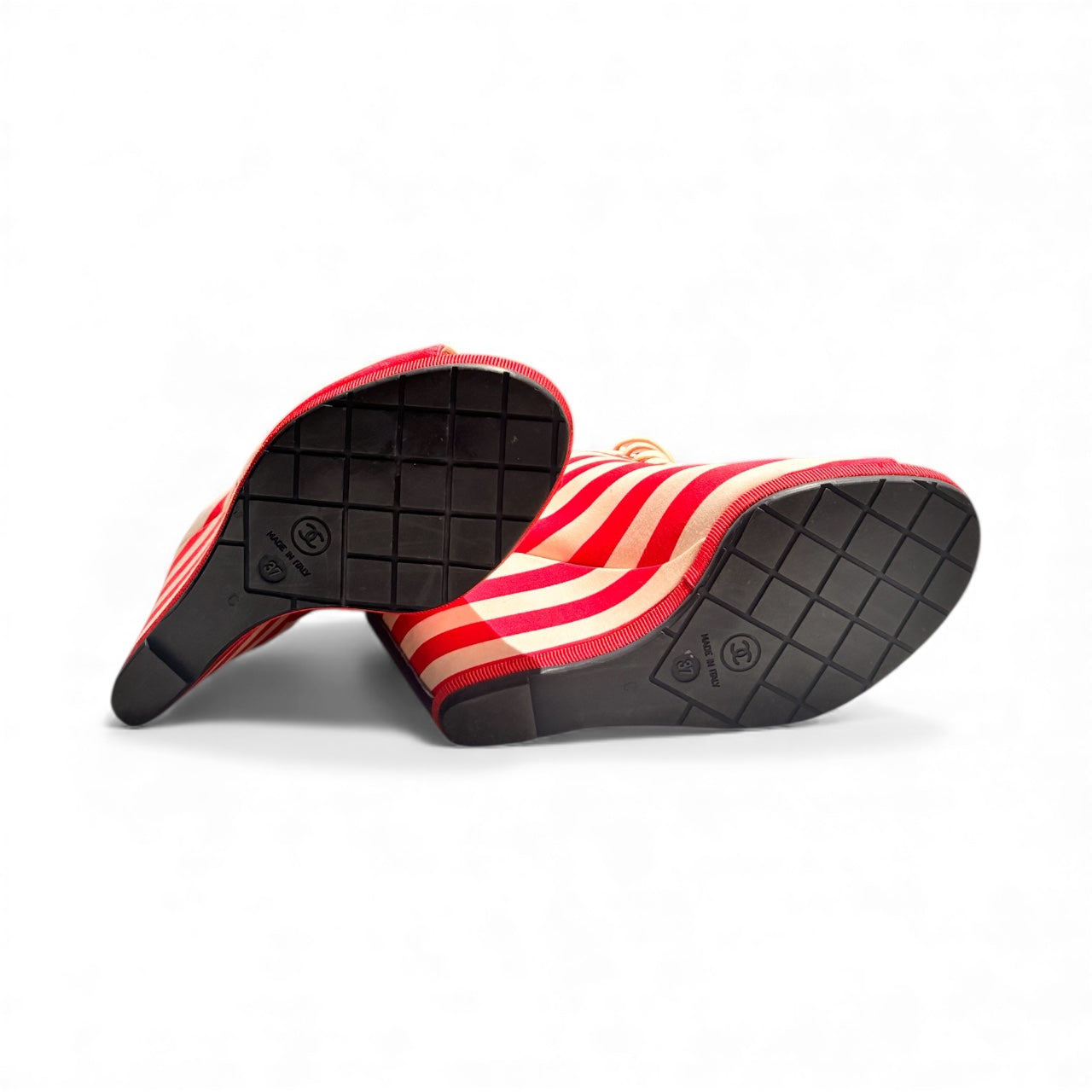 Chanel Cruise Merchant of Venice Red Wedge Boots 37