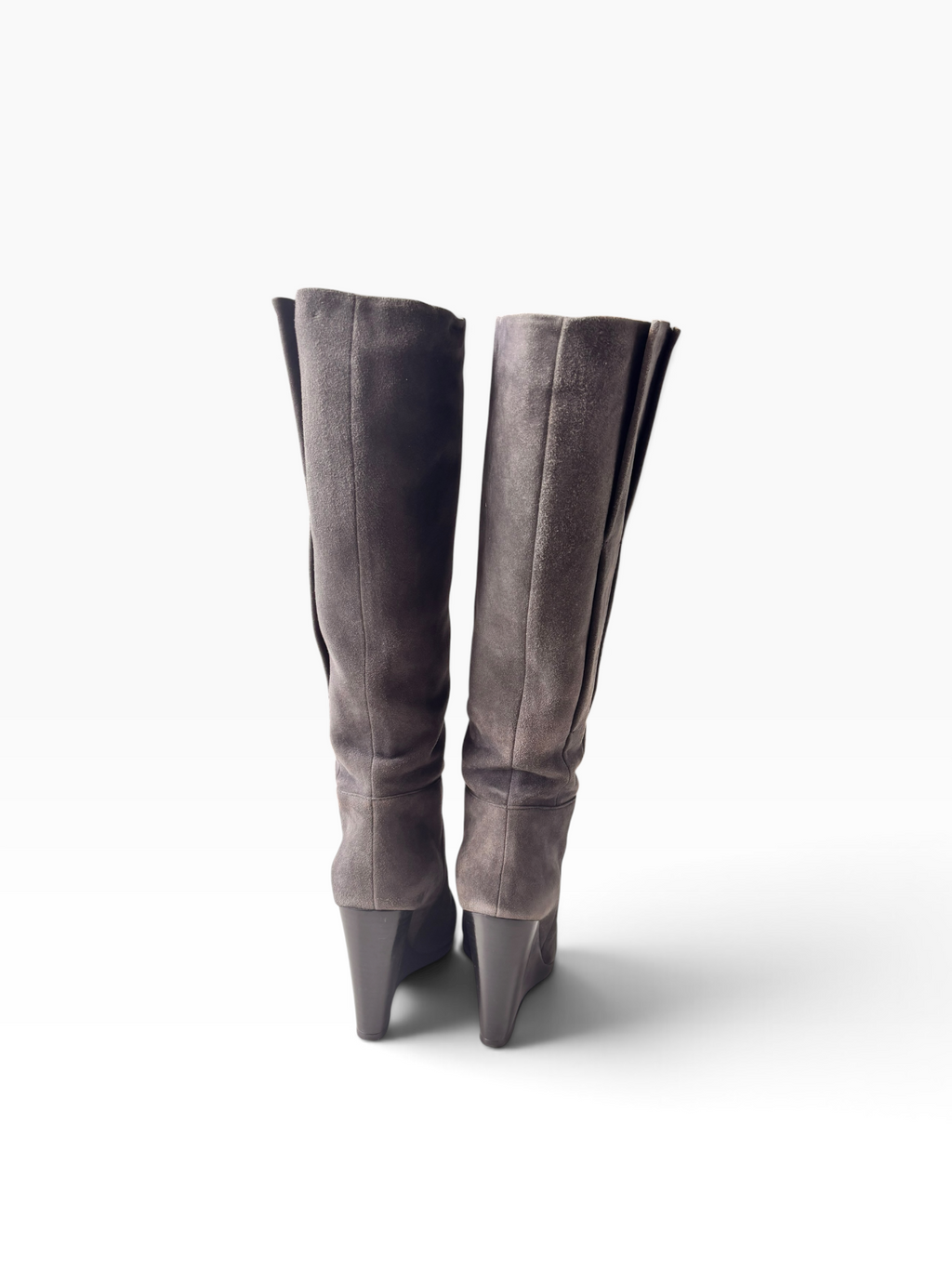 Dolce & Gabbana Grey Suede Wedge Boots