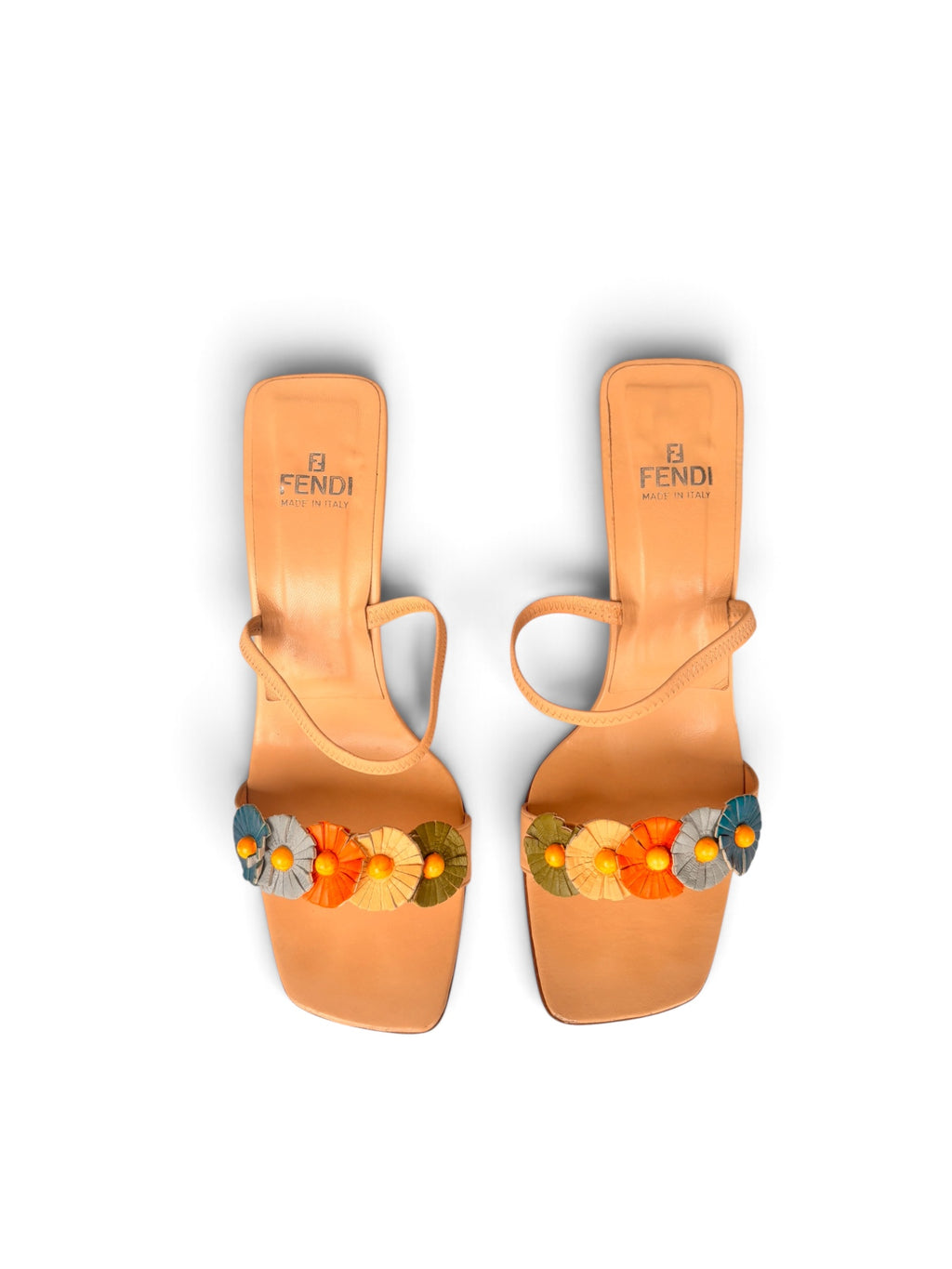 1990s Fendi Flower Motif Mules