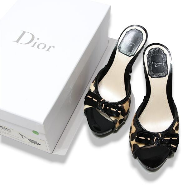 Christian Dior Leopard Calf Hair Heels 36 1/2