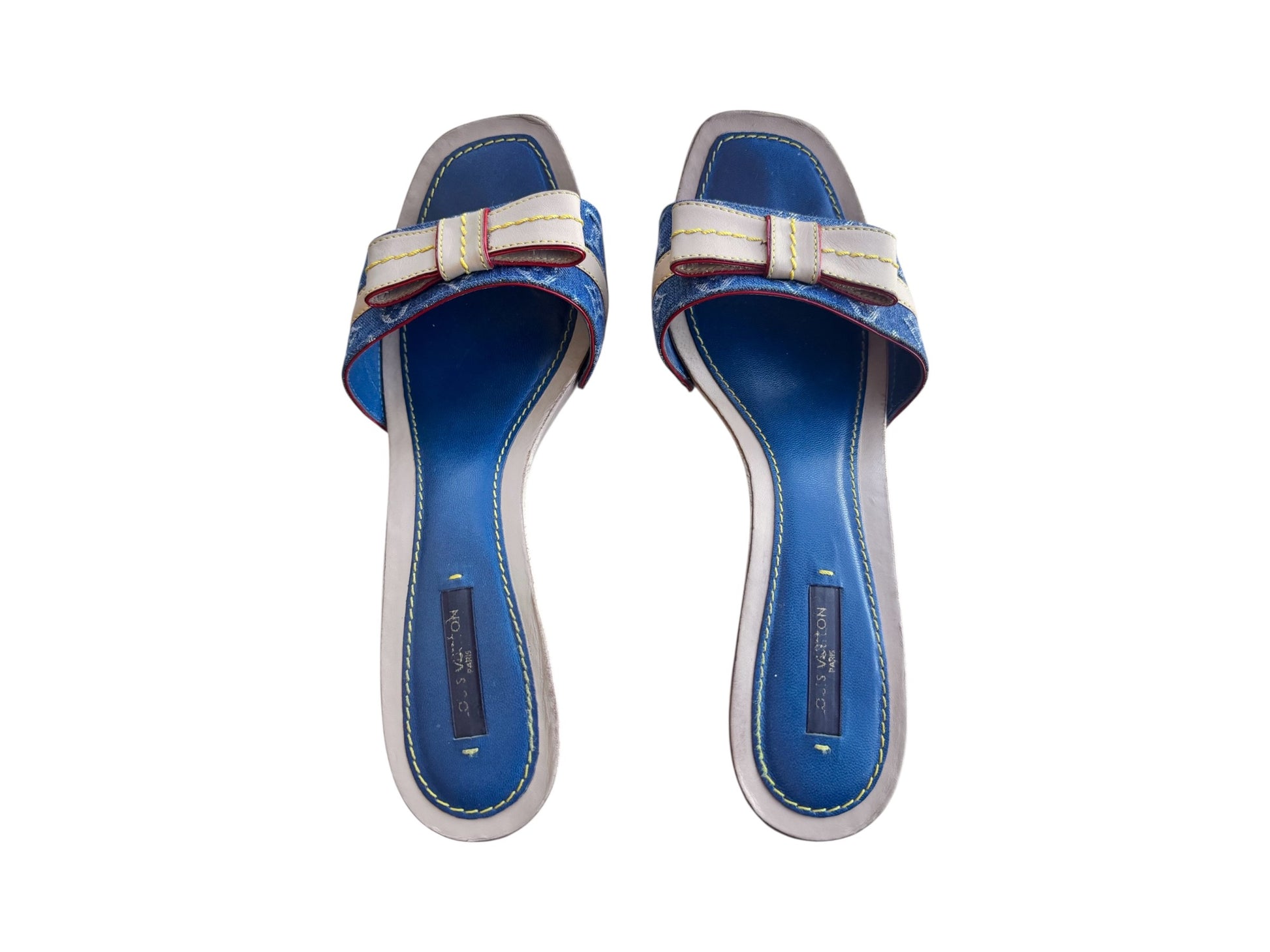 Louis Vuitton Denim Bow Mules 37.5