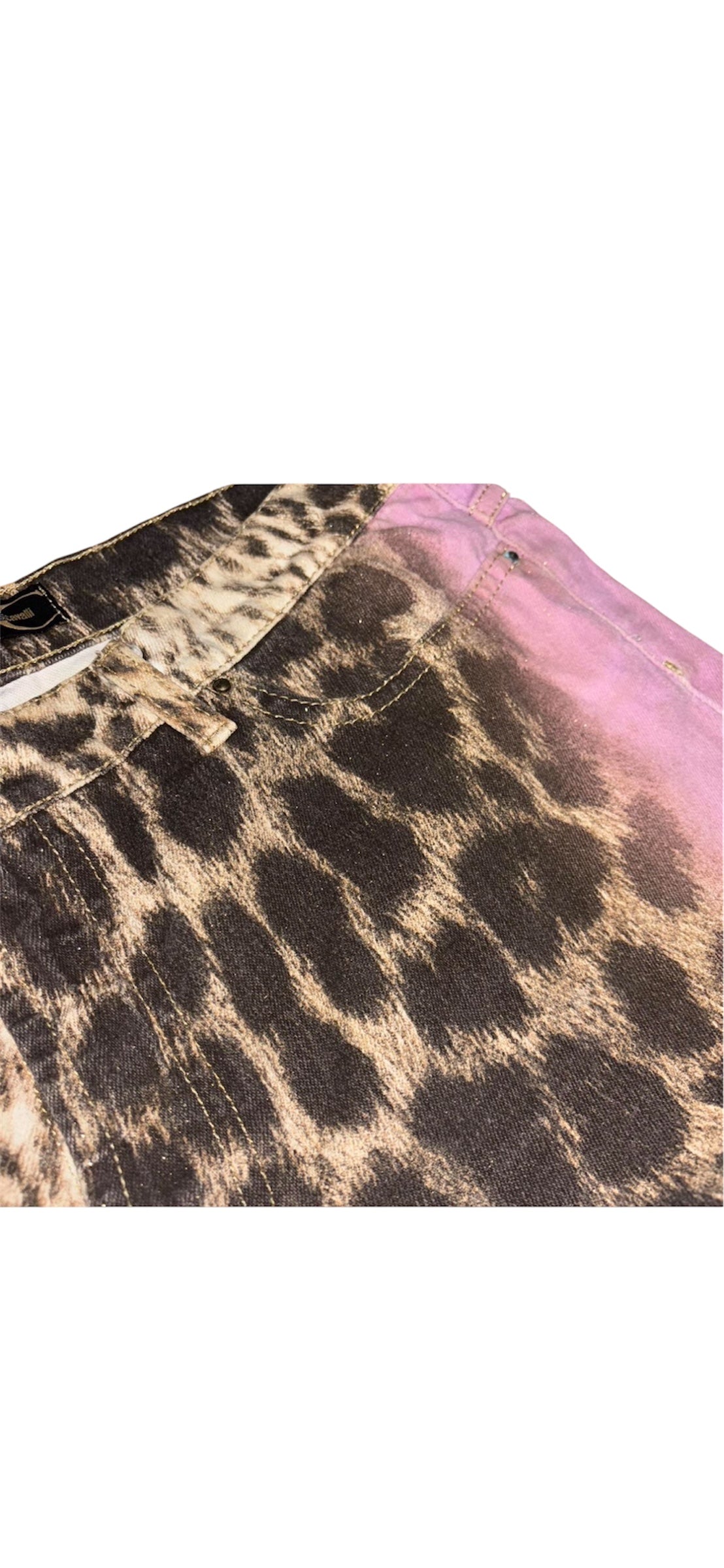 Roberto Cavalli Graphic Leopard Pink Ombre Jeans