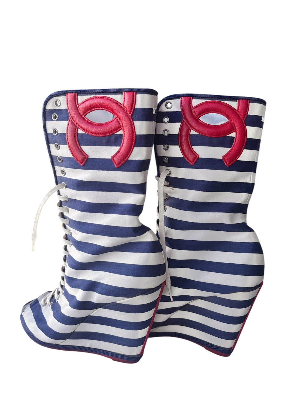 Chanel Cruise Merchant of Venice Wedge Boots 37