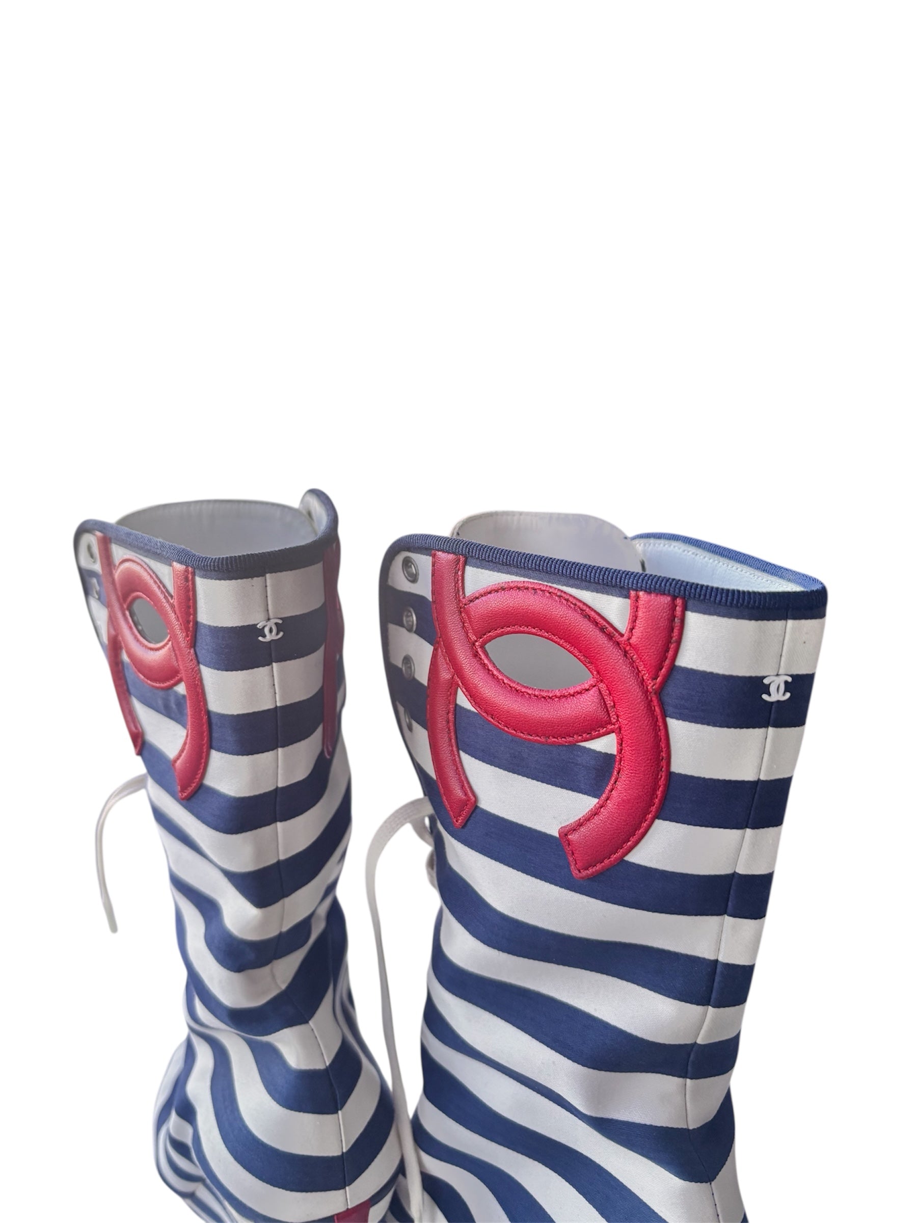 Chanel Cruise Merchant of Venice Wedge Boots 37