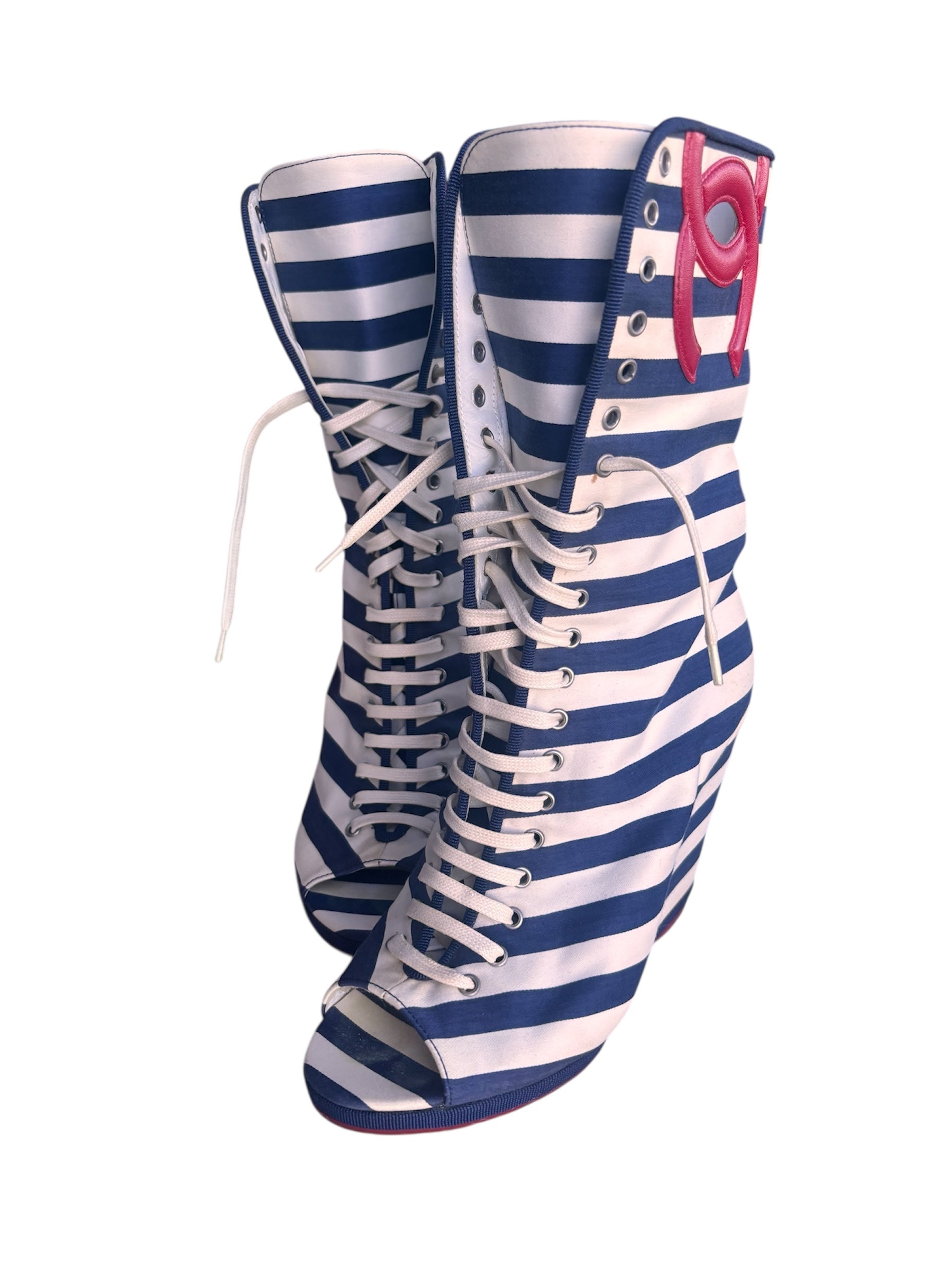 Chanel Cruise Runway Boots Navy 37