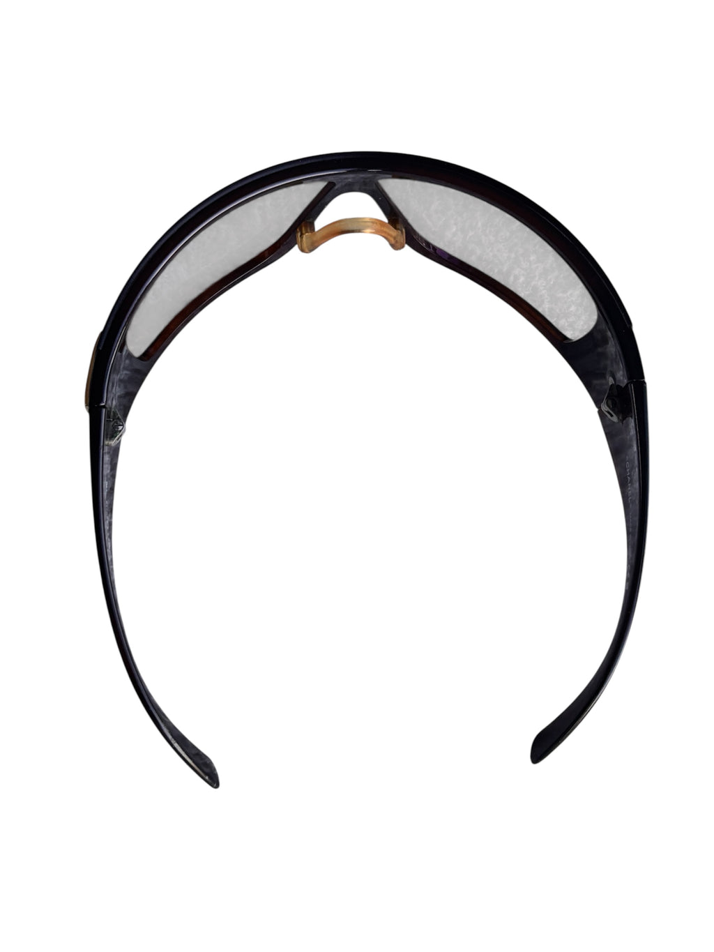Chanel Shield Brown Gold Sunglasses