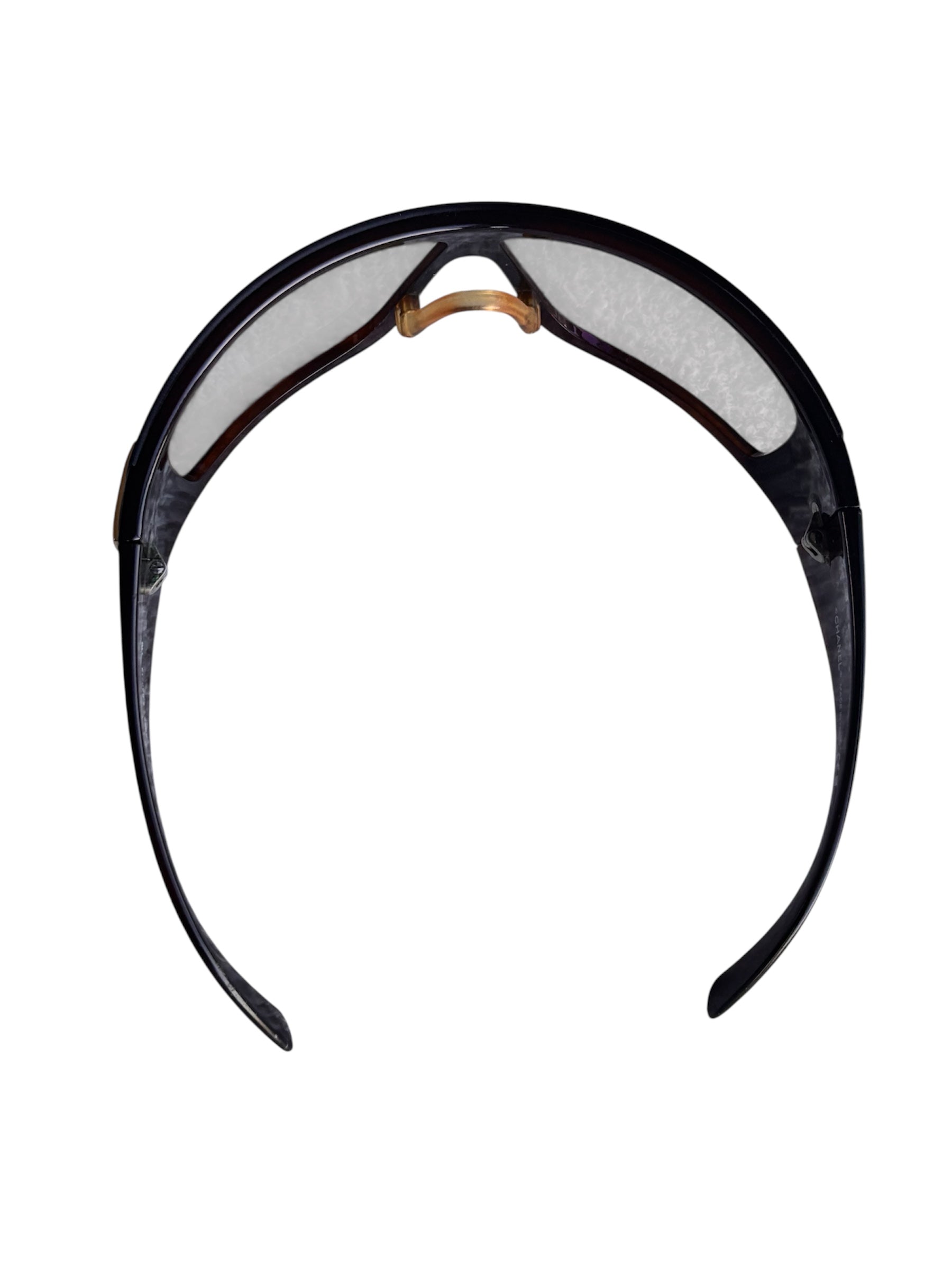 Chanel Shield Brown Gold Sunglasses