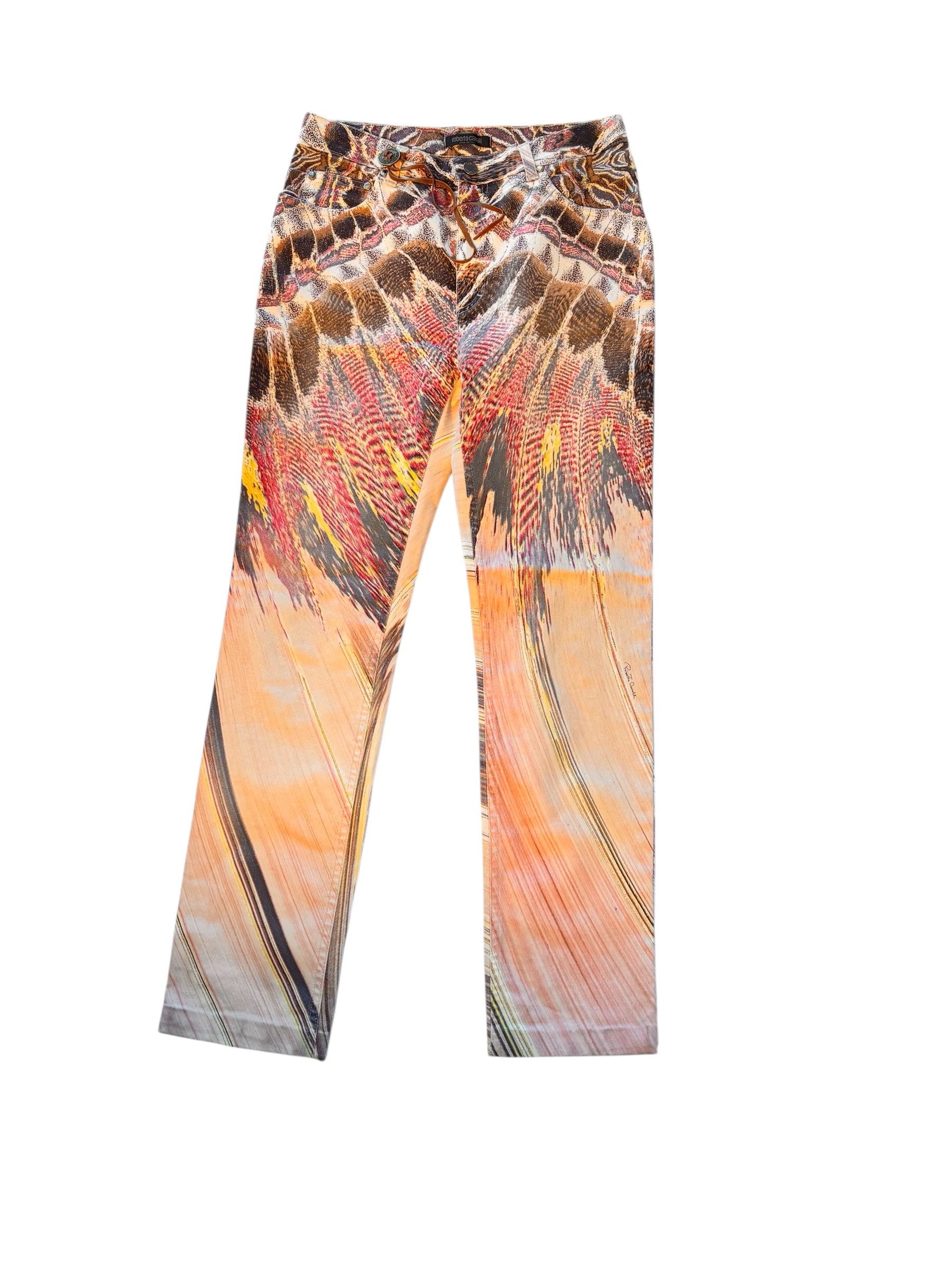 Roberto Cavalli S/S 2004 Pink Feather Jeans