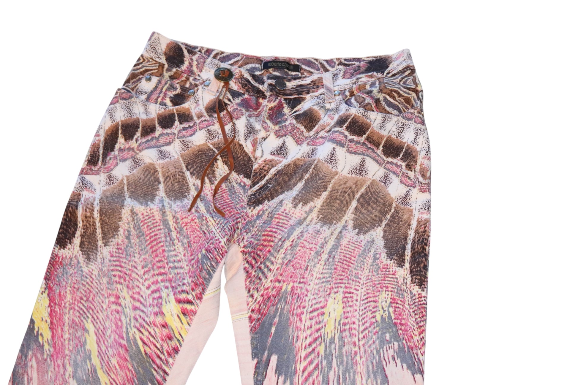 Roberto Cavalli S/S 2004 Pink Feather Jeans