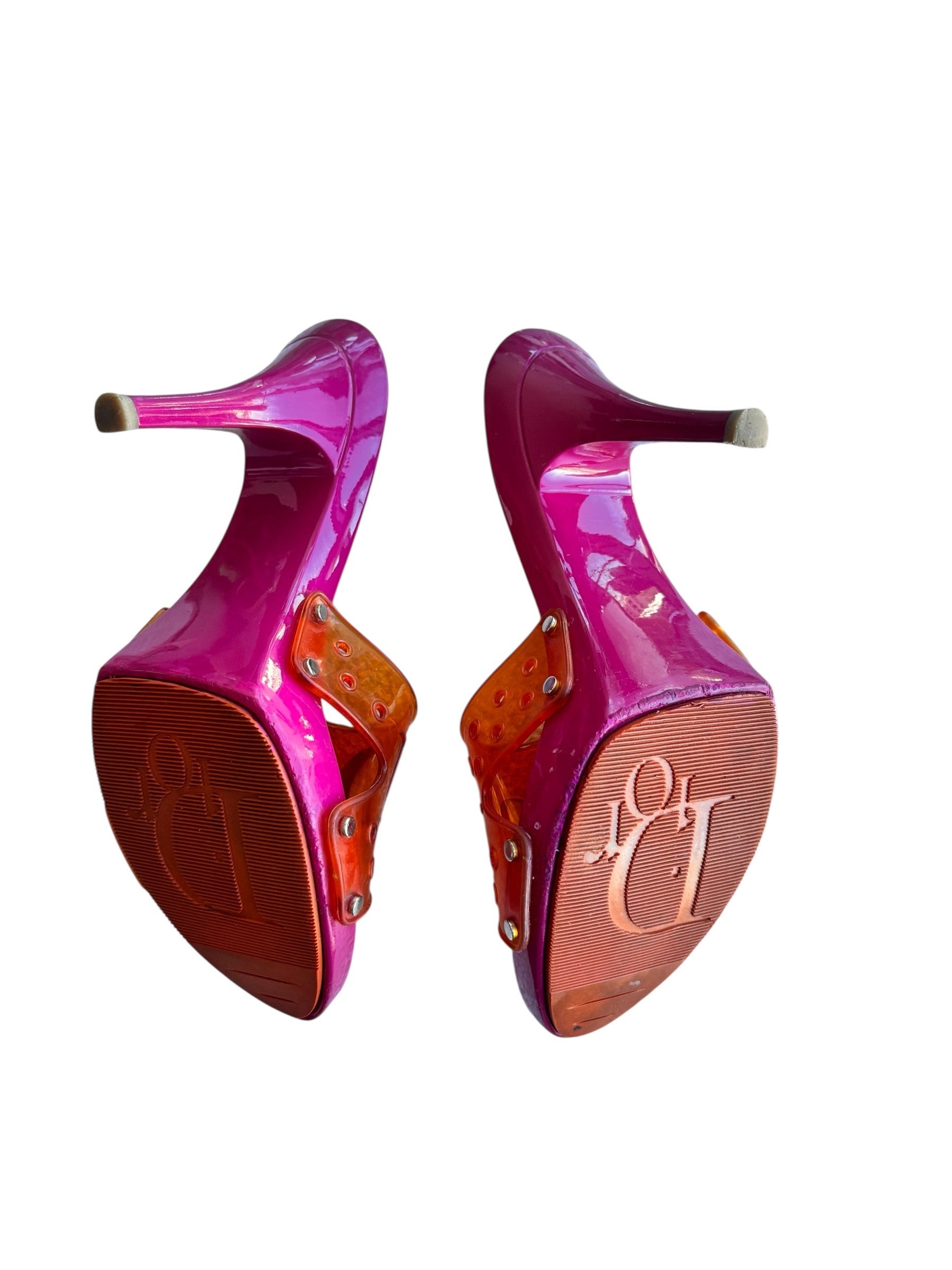 Dior Galliano Pink Jelly Heels 38