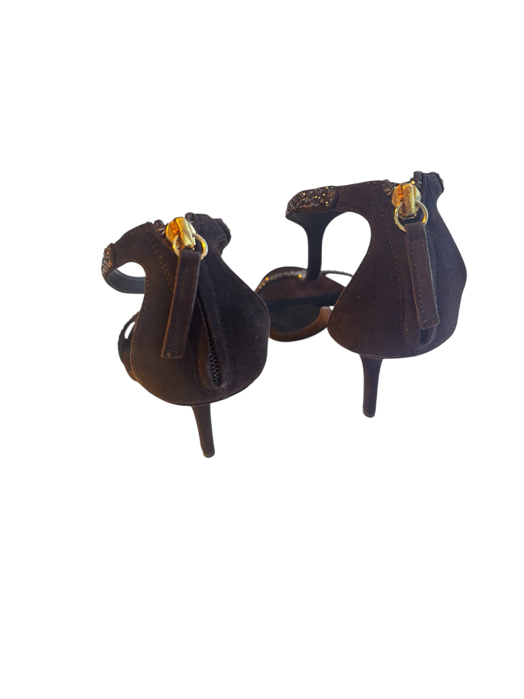 Giuseppe Zanotti Brown Crystal Heels 38