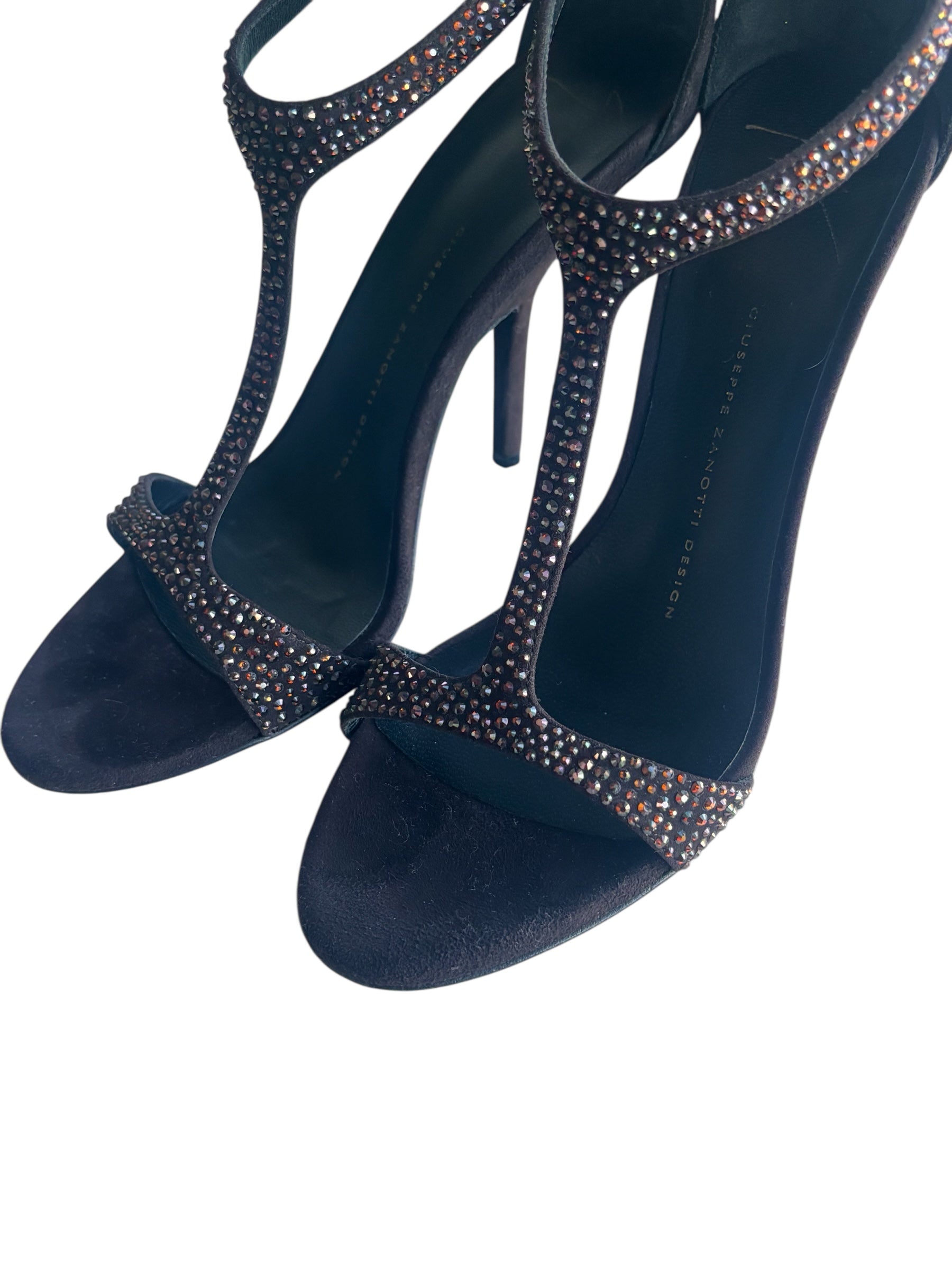 Giuseppe Zanotti Brown Crystal Heels 38