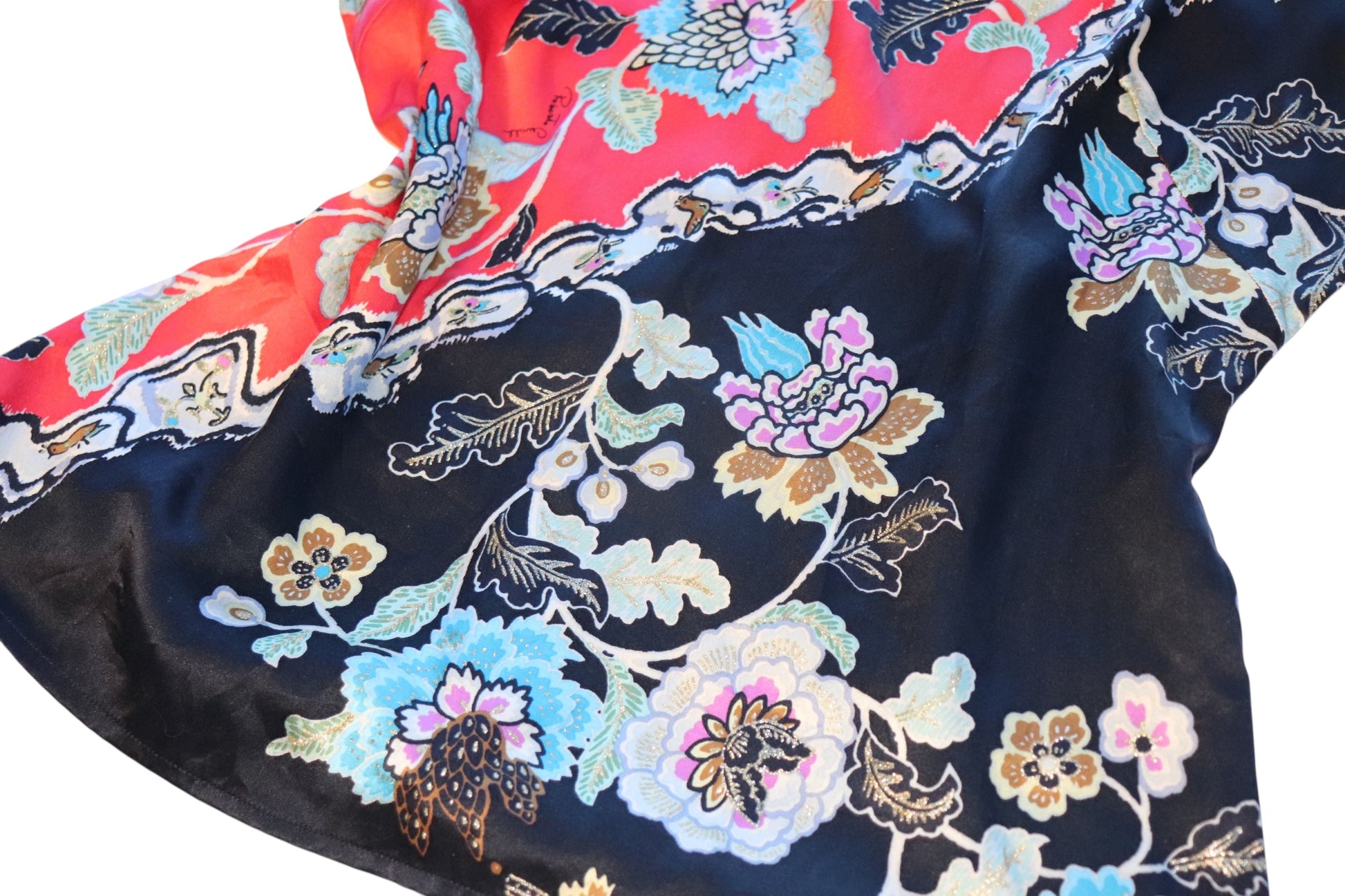 Roberto Cavalli S/S 2003 Red Cheongsam Silk Top